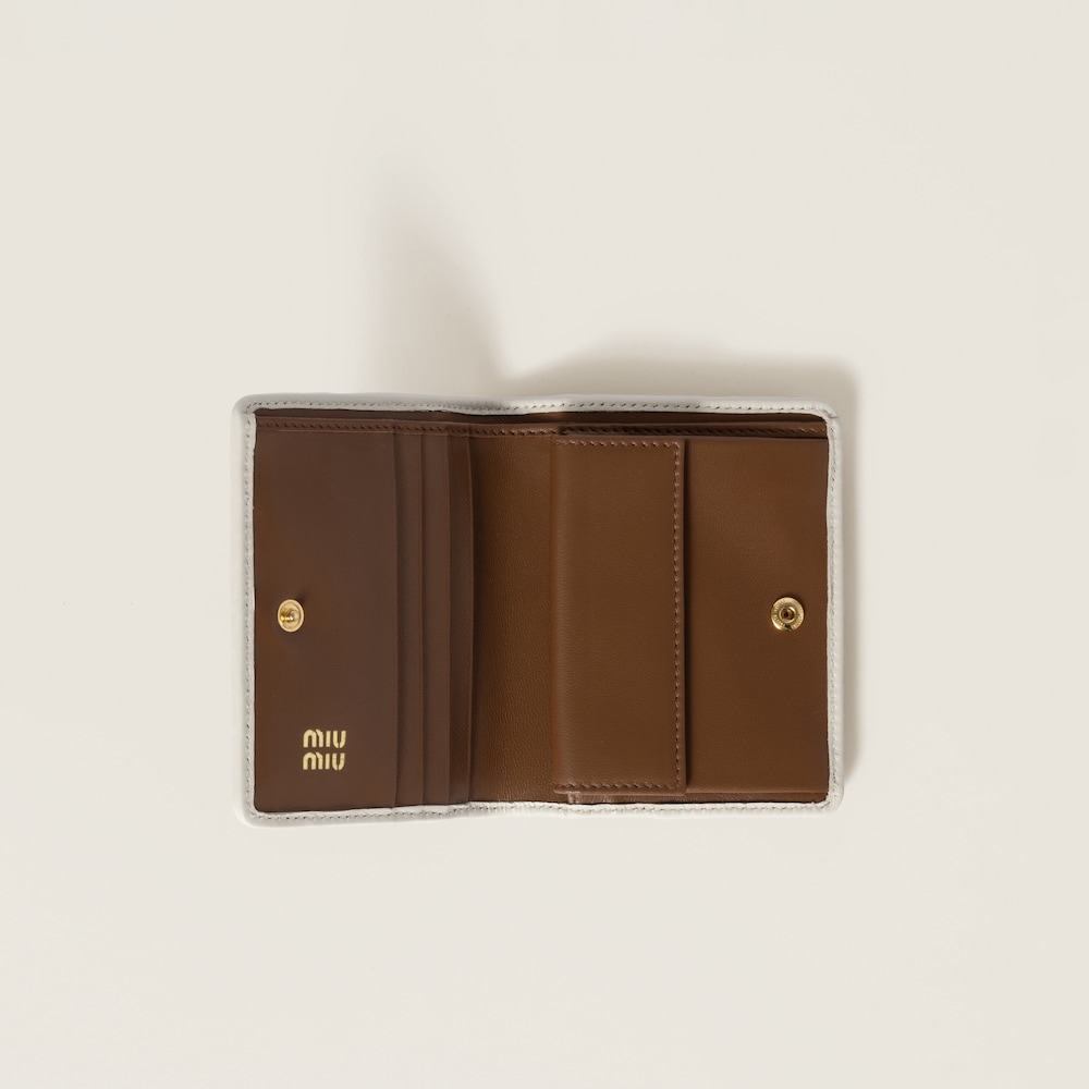 Small matelassé nappa leather wallet