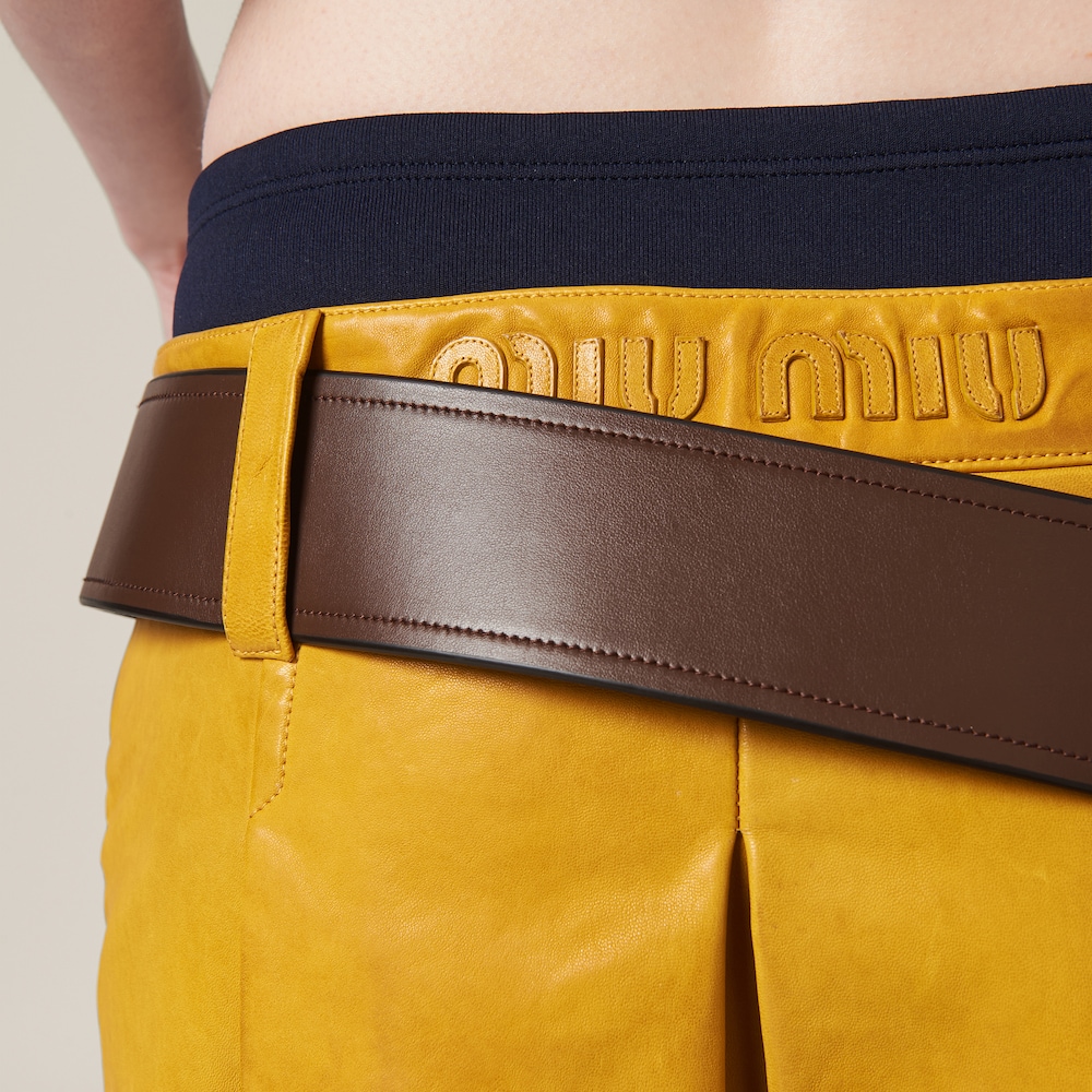 Nappa leather skirt