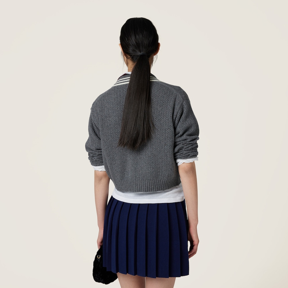 Wool and cashmere polo sweater