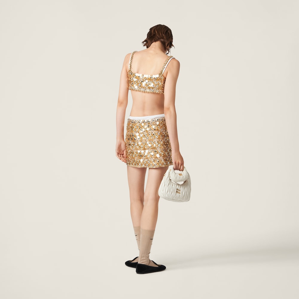 Silk and wool miniskirt