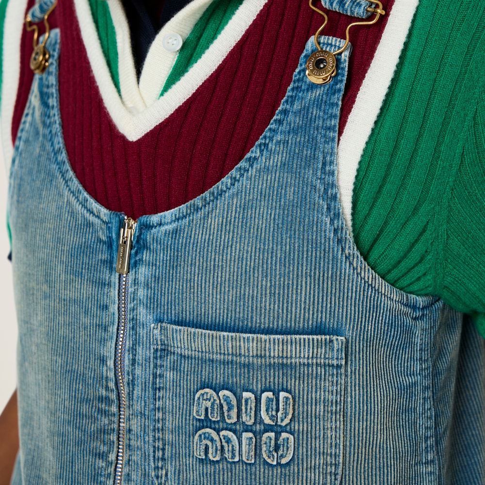 Washed corduroy mini-dress