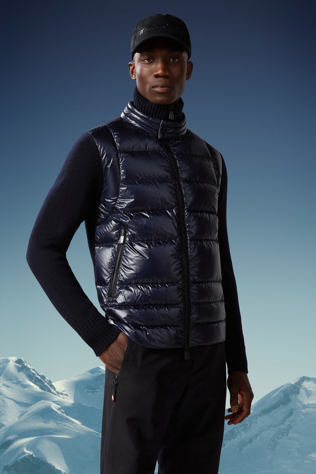 Padded Wool Zip-Up Cardigan