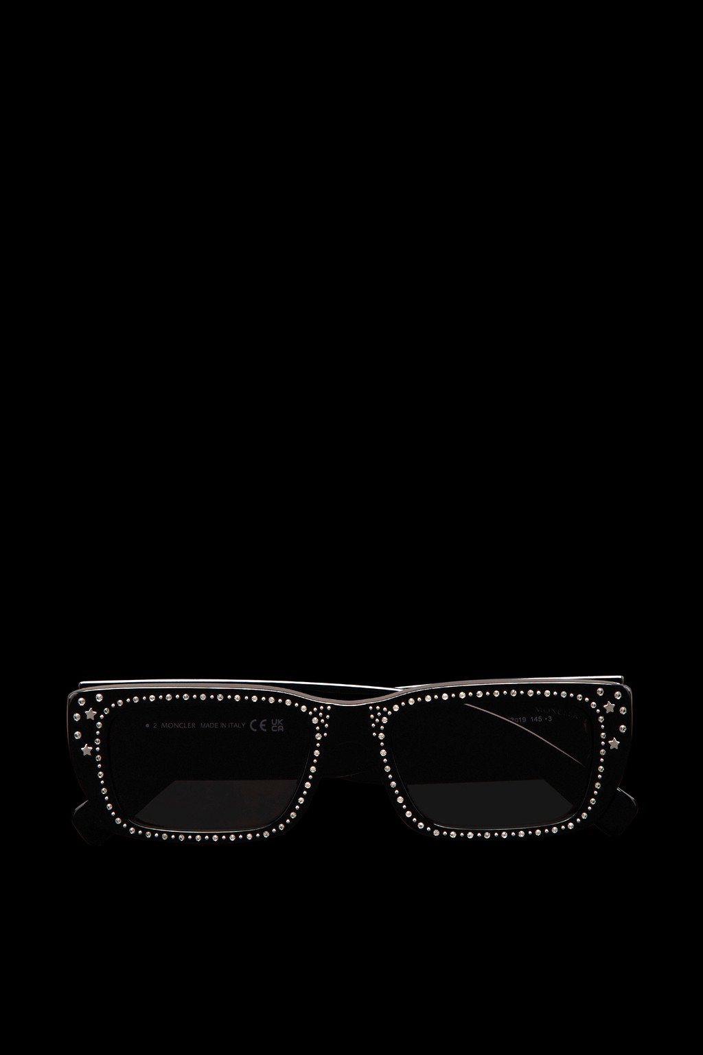 Crystal-Encrusted Rectangular Sunglasses