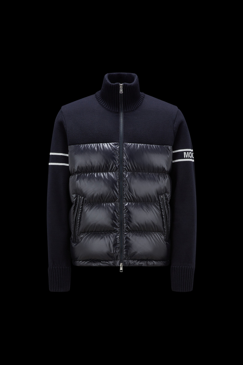 Padded Wool Blend Cardigan