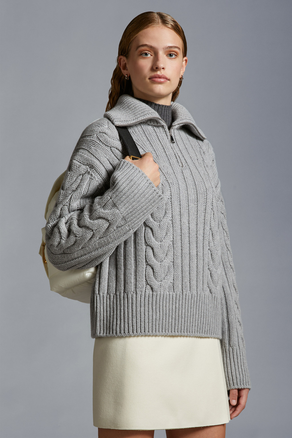 Cable Knit Cashmere Turtleneck Sweater