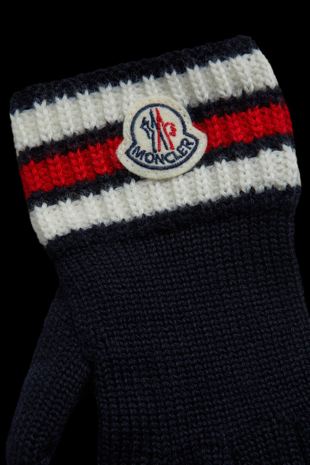 Tricolor Knit Wool Gloves