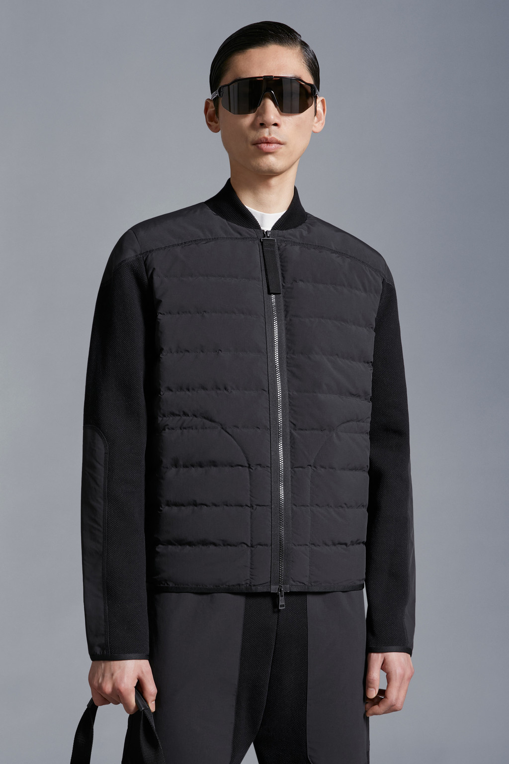 Padded Cotton Zip-Up Cardigan