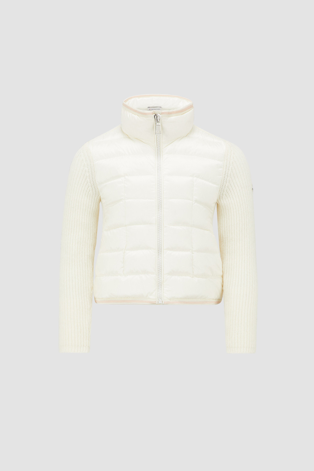 Padded Wool Zip-Up Cardigan