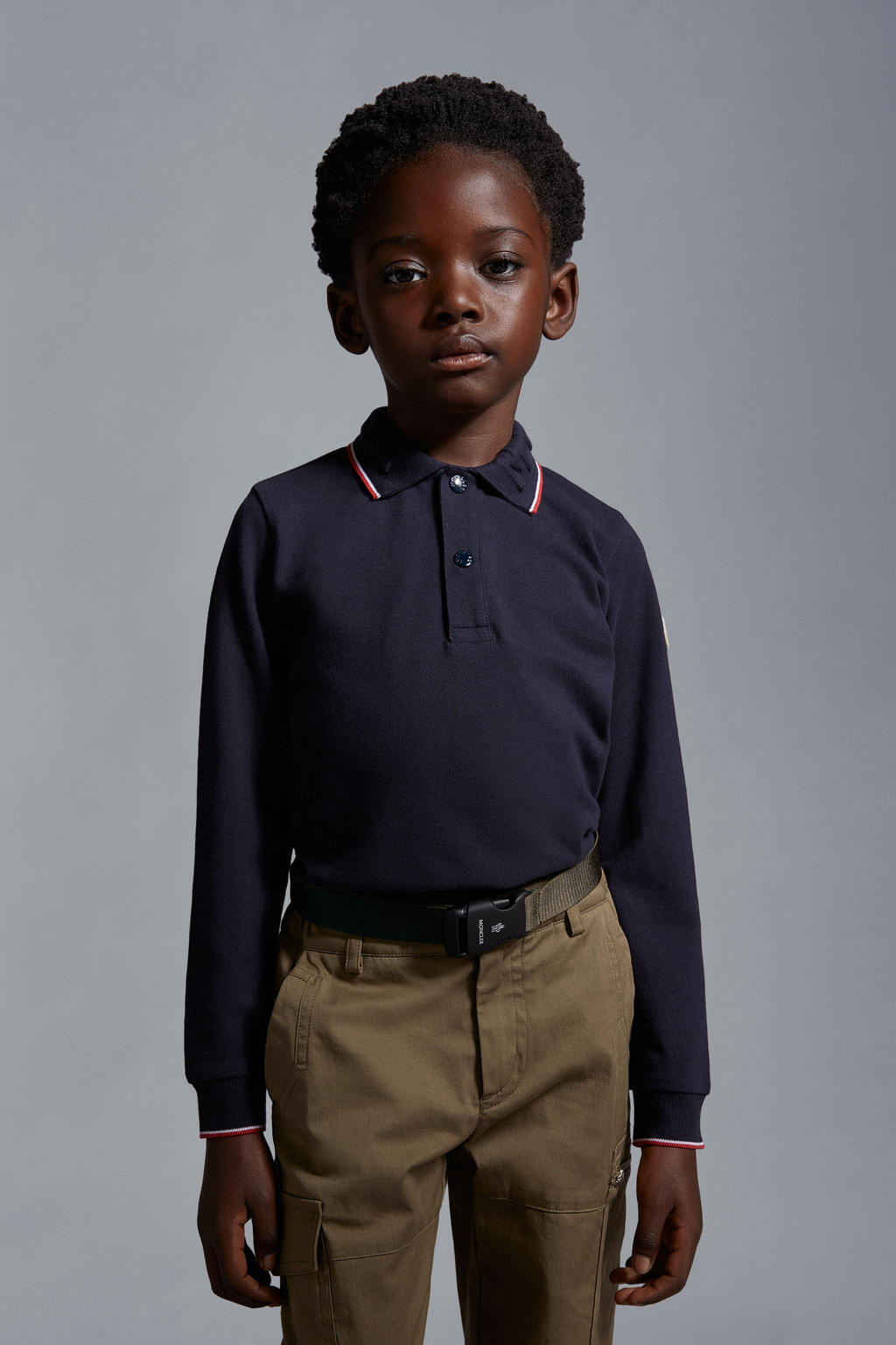 Tricolor Long Sleeve Polo Shirt