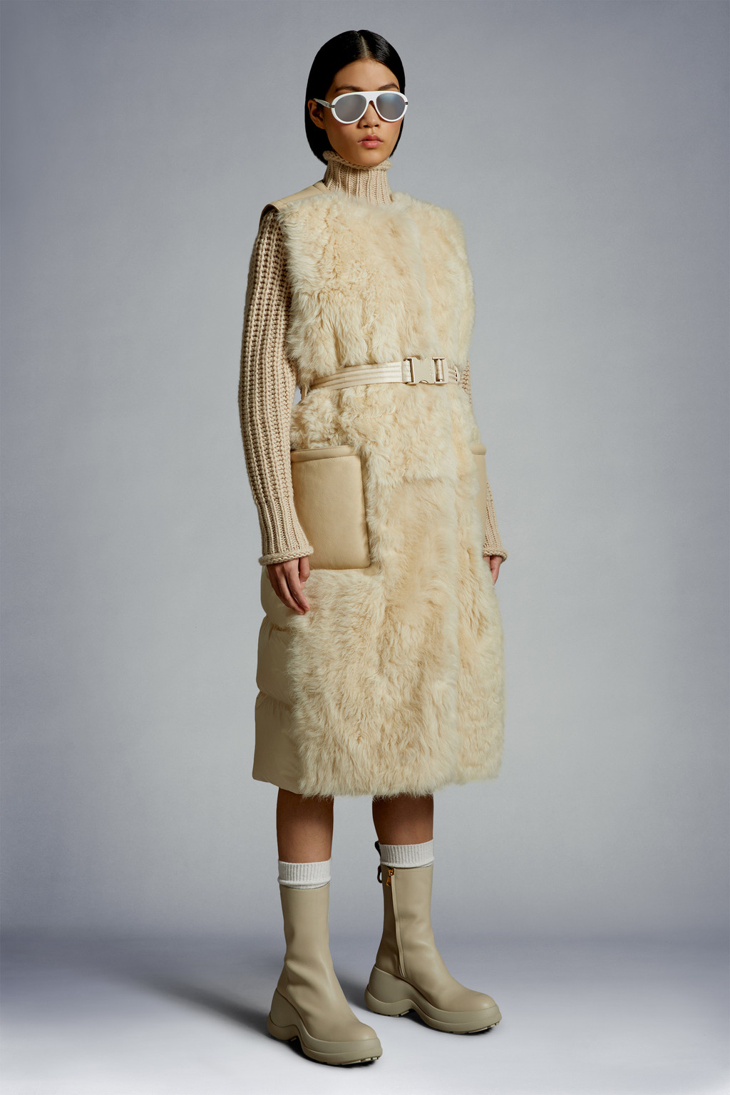 Coucou Shearling Long Down Vest