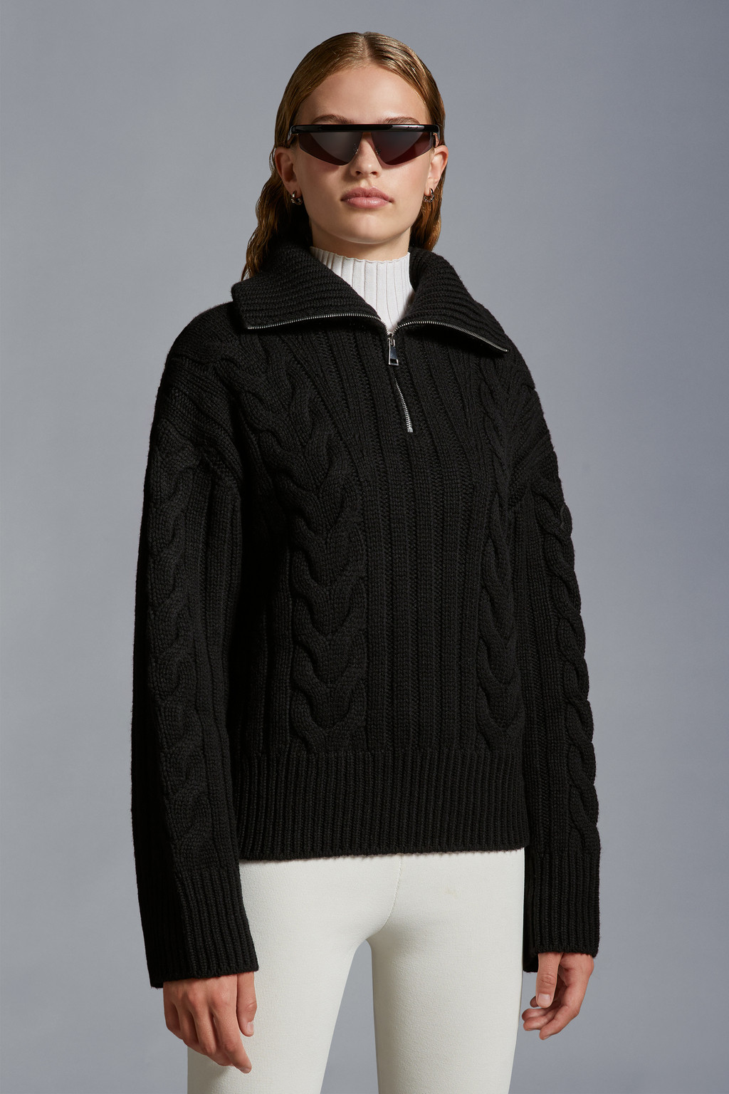 Cable Knit Cashmere Turtleneck Sweater