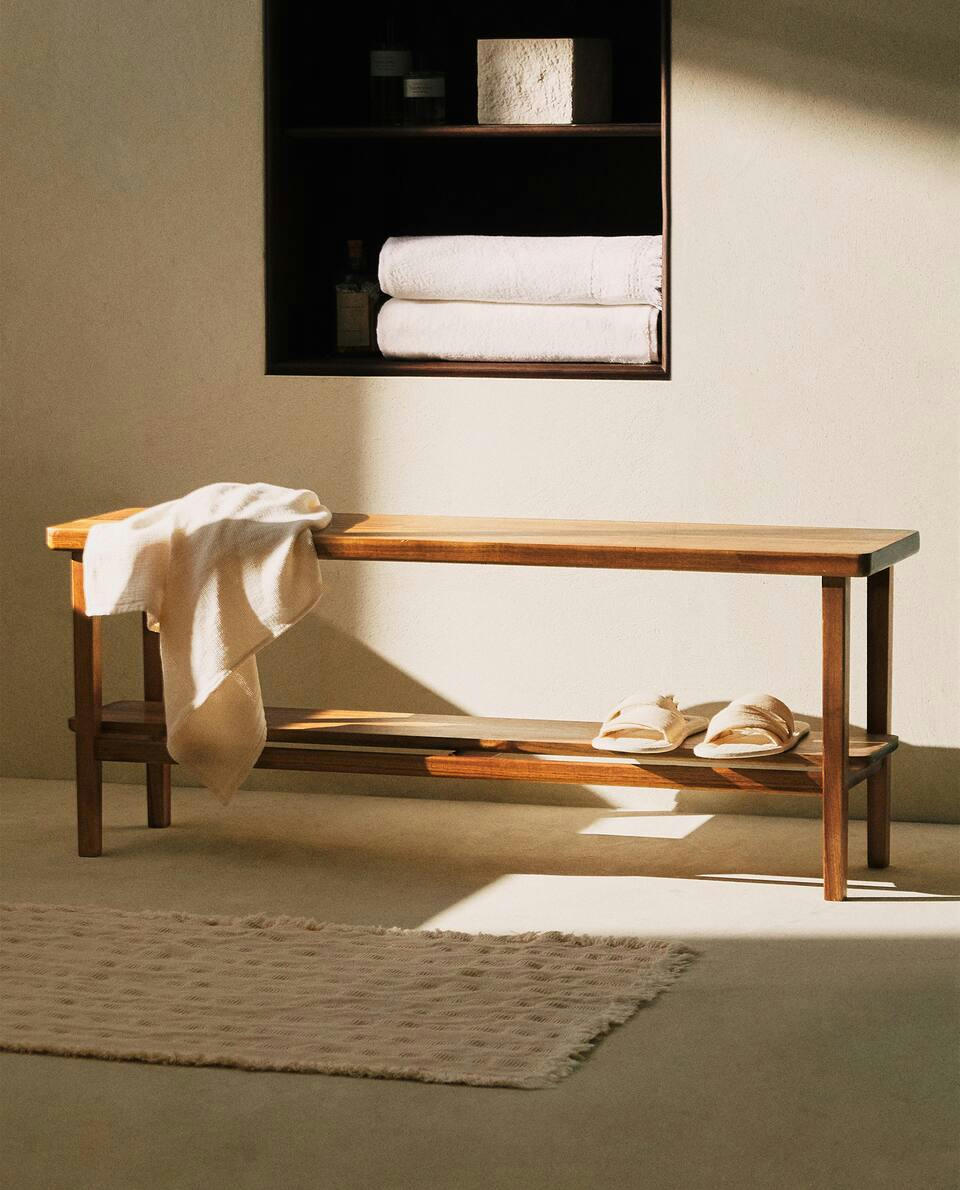 ACACIA WOOD DOUBLE BENCH Zara Home