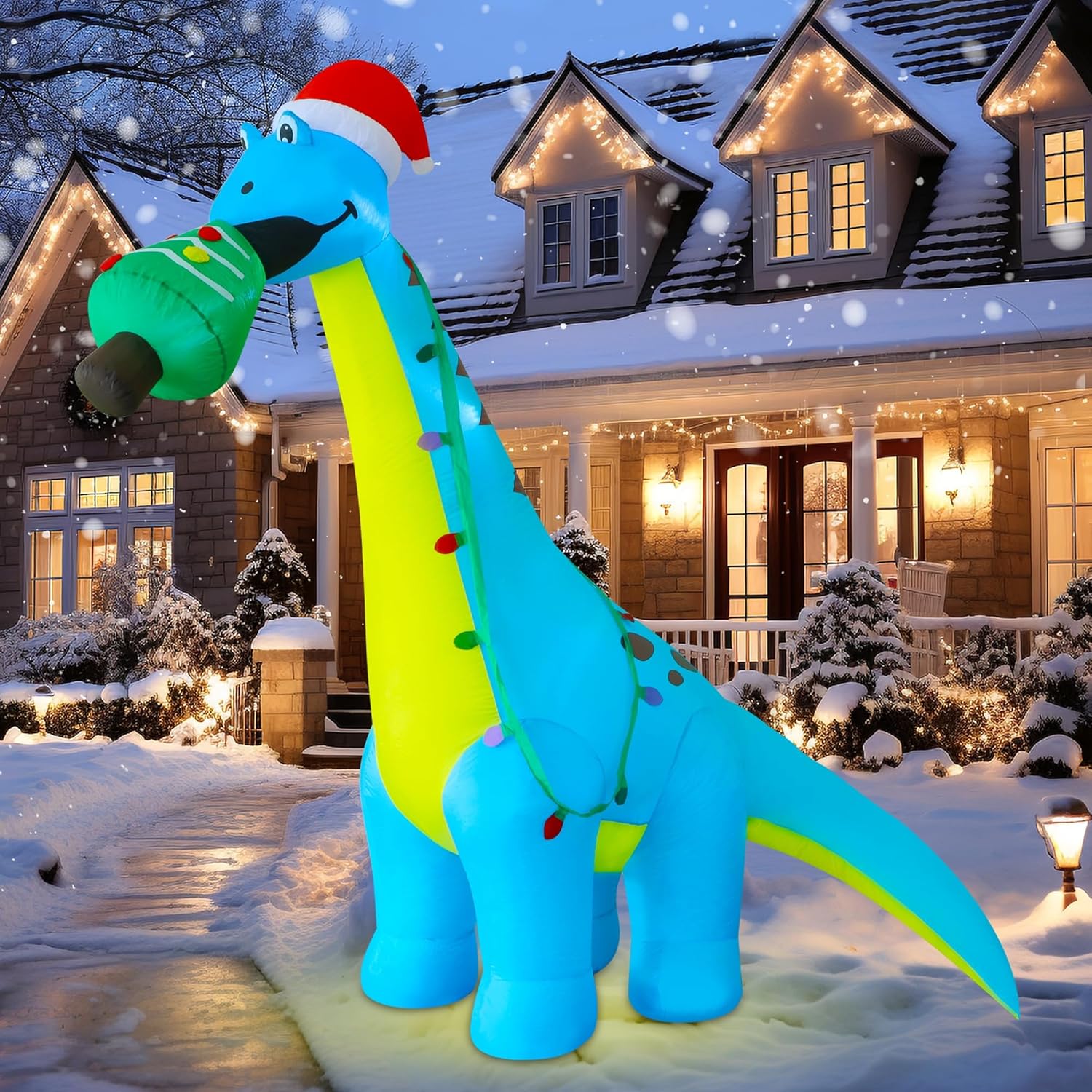 7 FT Inflatable Christmas Tree with Led Lights, Lighted Christmas Tree for Blow Up Yard Decoration, Indoor Outdoor Yard Garden Christmas Decoration