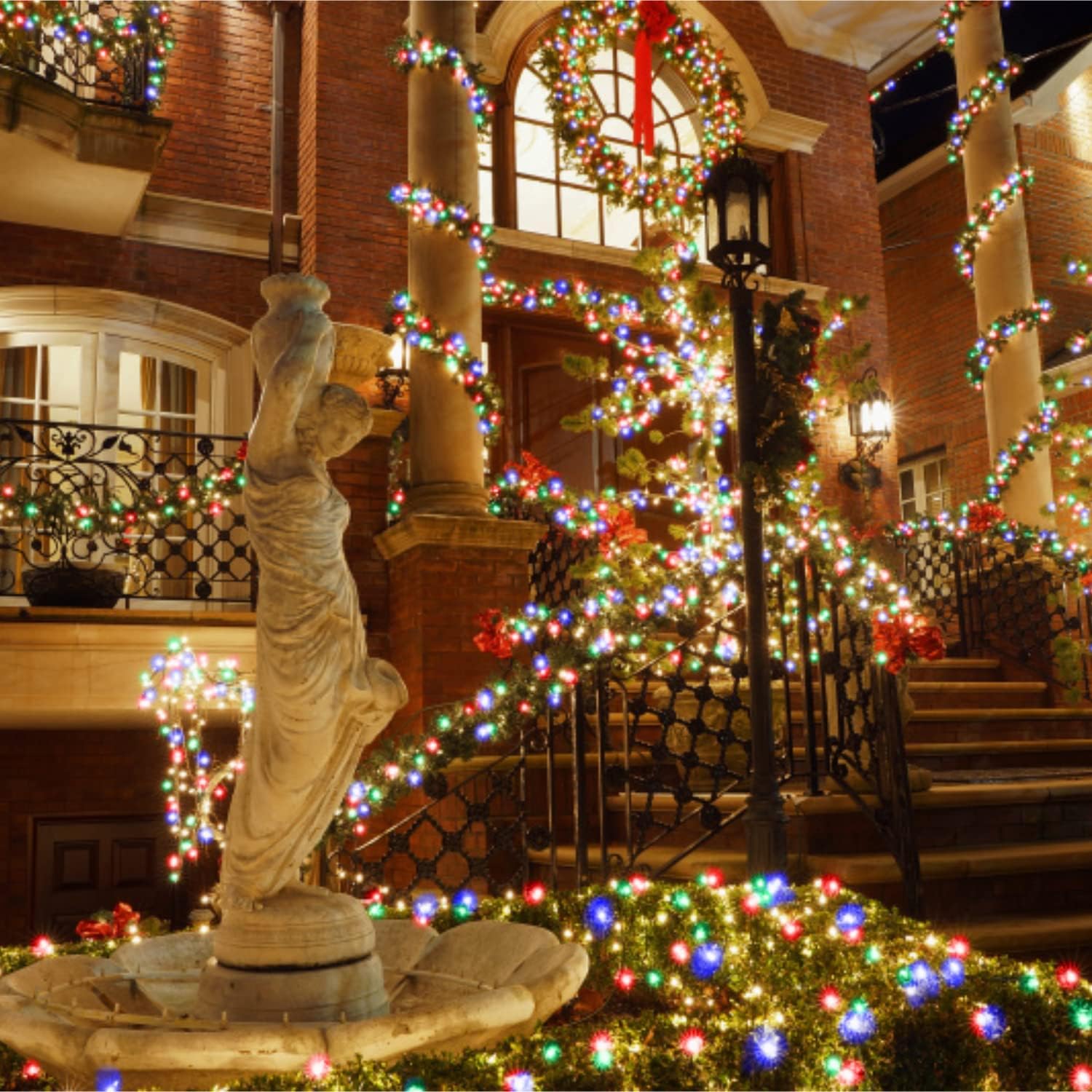 Ollny Christmas Lights, 210FT 640LED Christmas Tree Lights with 11 Modes Remote Control IP44 Waterproof Warm White to Multicolored Outdoor Christmas Lights for Outside Indoor Patio Xmas Decorations