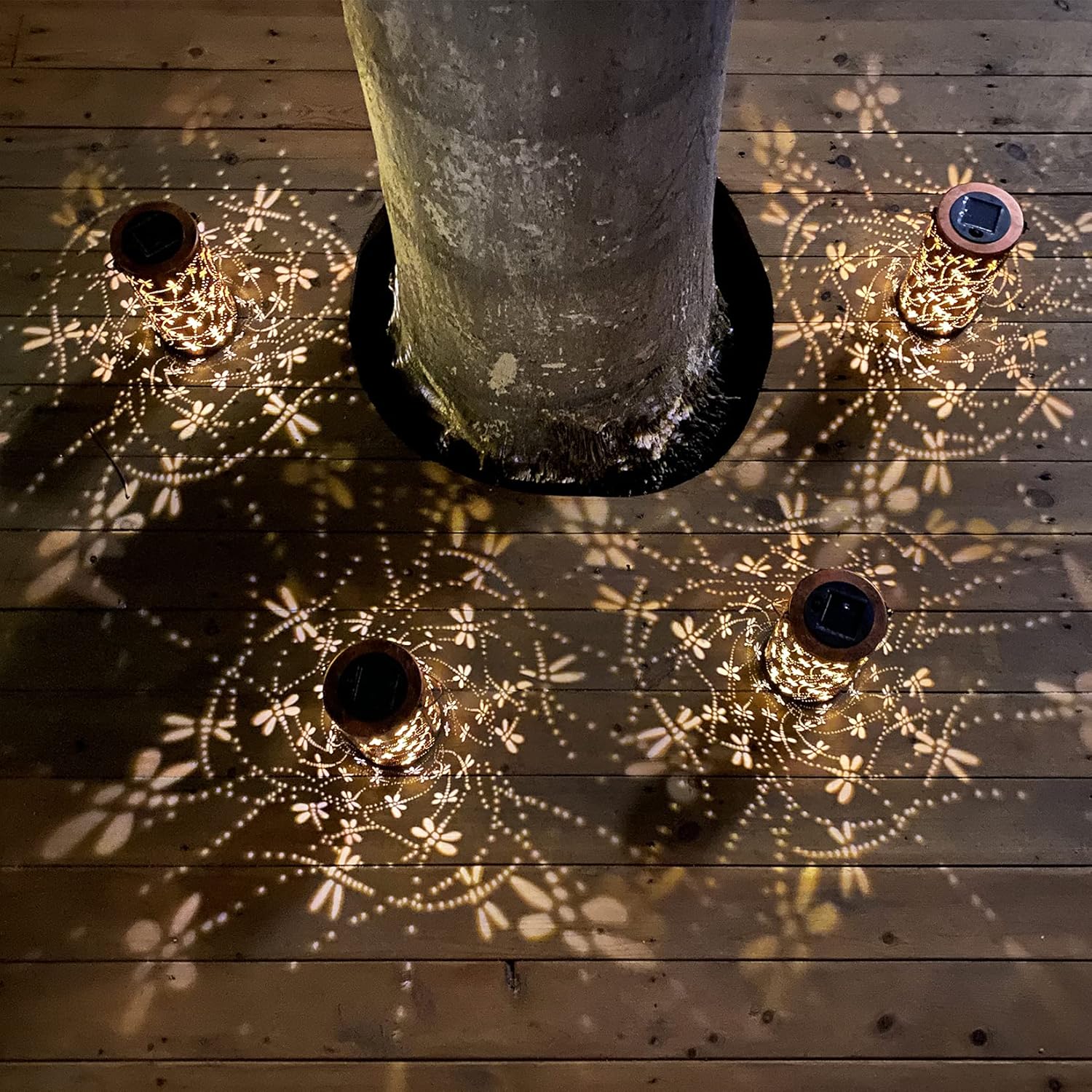 Christmas Gifts For women,Solar Lanterns Outdoor Hanging Lantern Lights, Dragonfly Hollowed-Out Metal Decor Lantern, Waterproof LED Decorative Garden Light - Delicate Garden Decoration for Patio, Yard