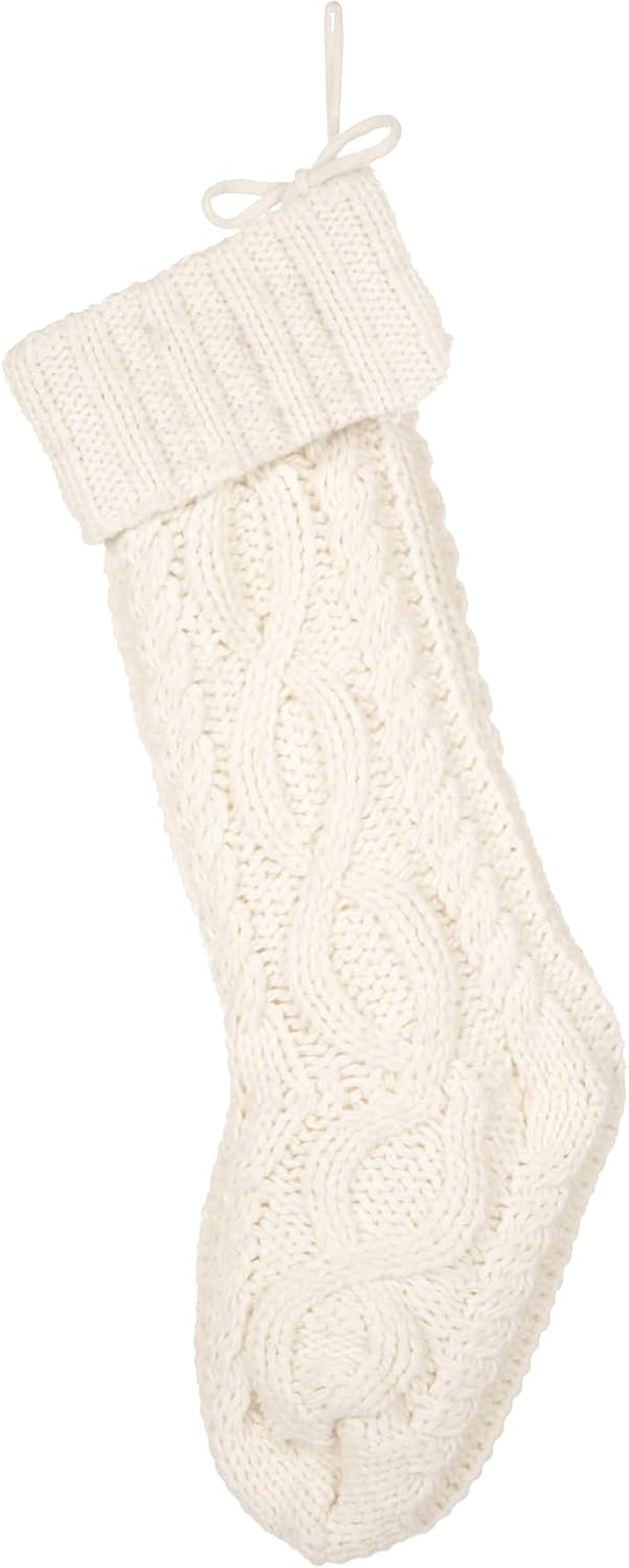 Glitzhome 19 L Handmade Hooked Dog Christmas Stocking for Family Holiday Season Party Decor