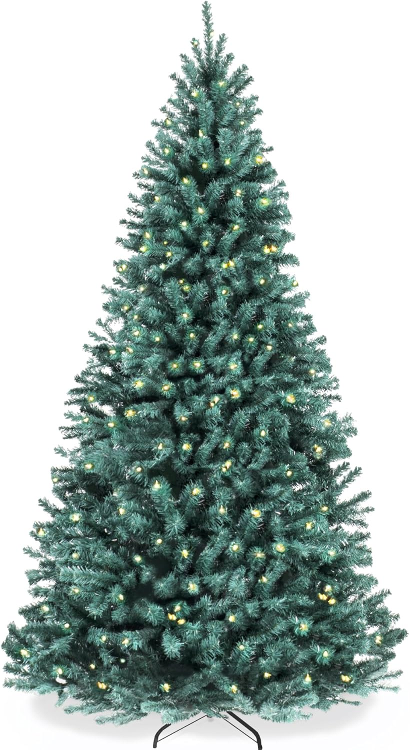 Best Choice Products Artificial Christmas Tree, 6ft Premium Pre-Lit Realistic Spruce Holiday Décor w/Dense Branches, Metal Base - Green Spruce