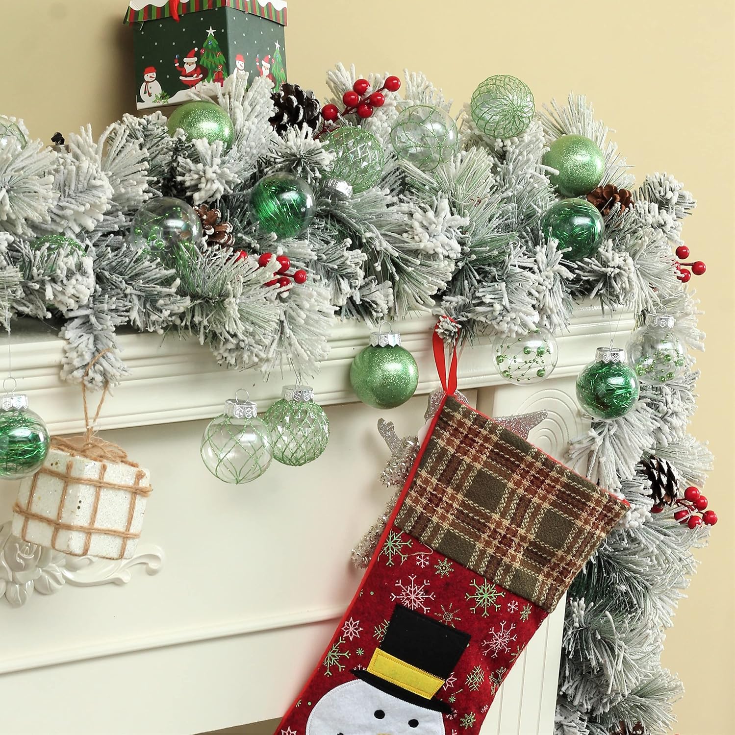 Clear Plastic Christmas Ball Ornaments, 30ct 2.36 Inch Champagne Balls for Tree Decoration - Shatterproof for Holiday Wedding Party Gifts