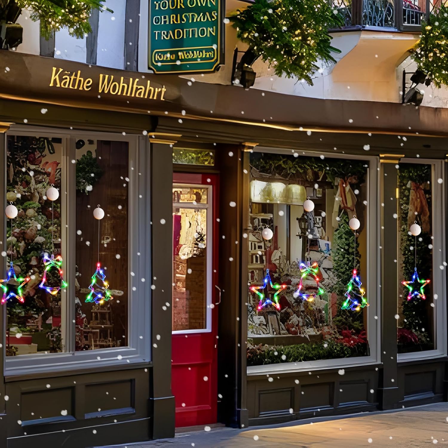 LYUBASA 3Pack Christmas Window Lights Decorations with Timer, Battery Powered Christmas Hanging White Lighted Snowflake Shaped LED Sucker for Xmas Lamp Tree Fireplace Indoor Decor