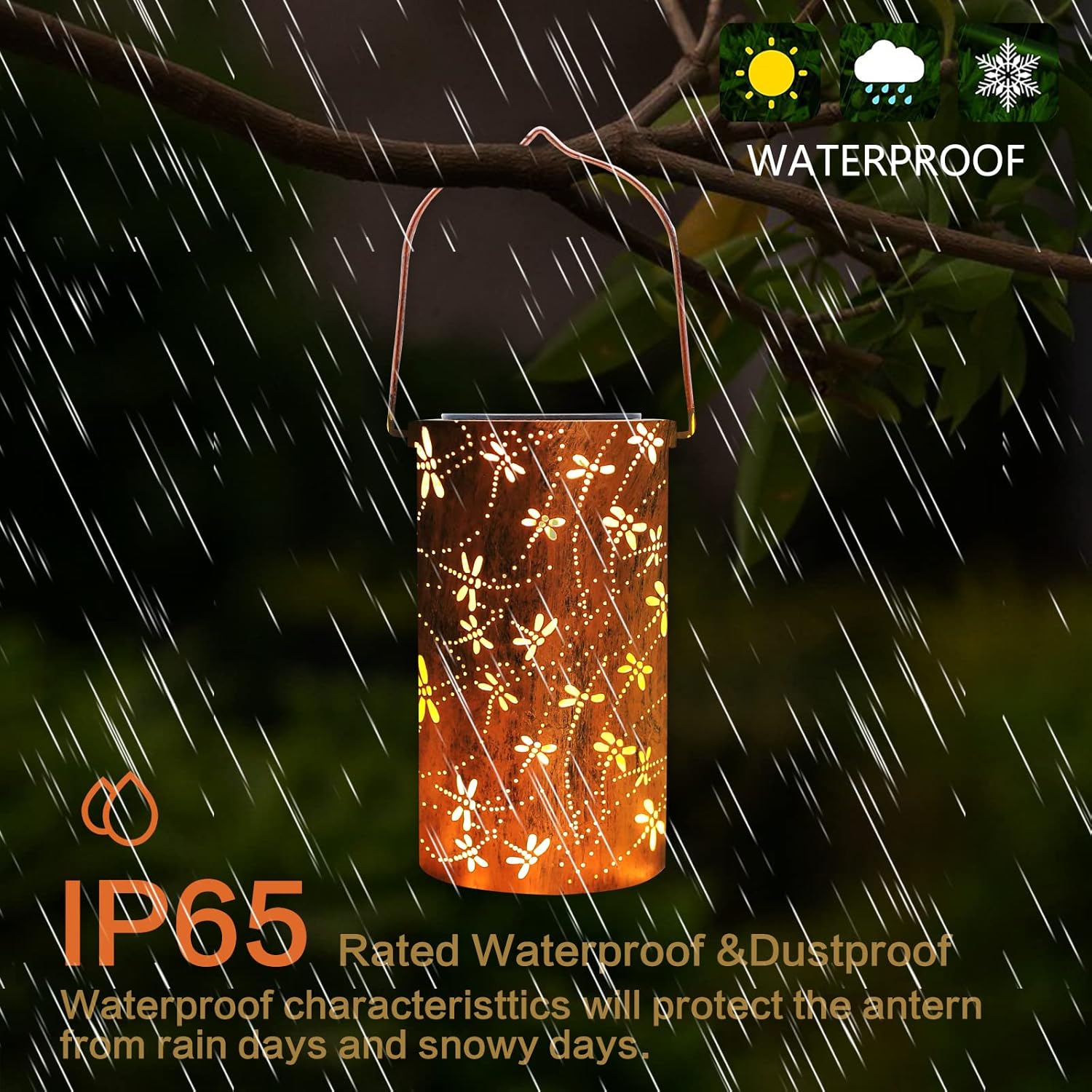 Christmas Gifts For women,Solar Lanterns Outdoor Hanging Lantern Lights, Dragonfly Hollowed-Out Metal Decor Lantern, Waterproof LED Decorative Garden Light - Delicate Garden Decoration for Patio, Yard