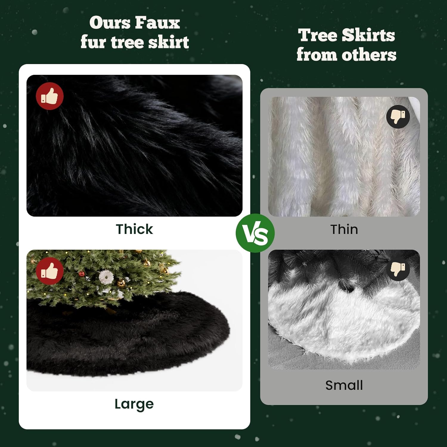 Christmas Tree Skirt 36 inch Wool Fur White Tree Skirt Small Snowy White Plush Velvet Tree Skirt Party Christmas Tree Decoration