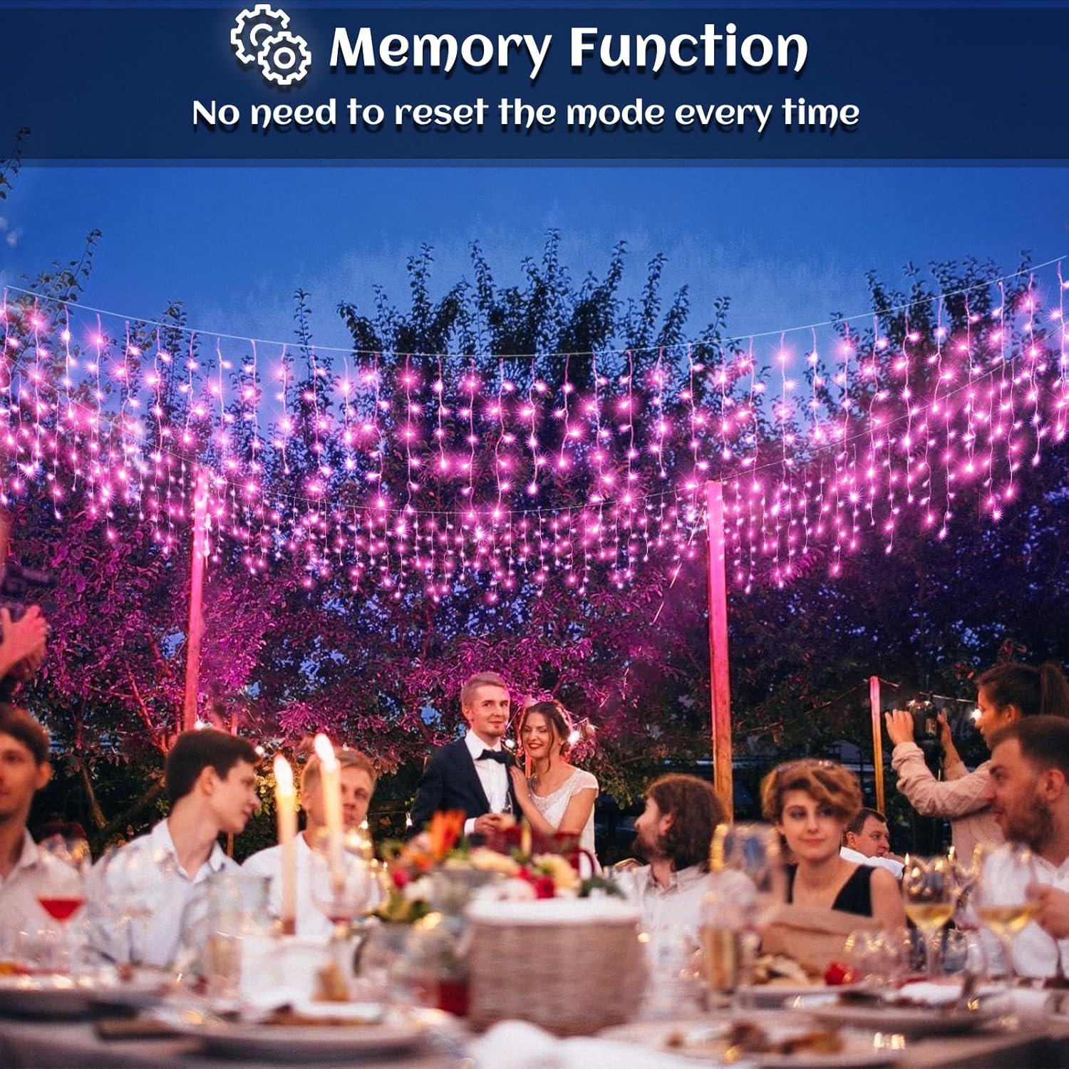 66ft Icicle Lights for Outside - 640 LED Christmas Lights Outdoor with 120 Drops 8 Modes, Plug in Twinkle Light Outside for Holiday Wedding Party Tree Room Indoor Thanksgiving Decoration, Warm White