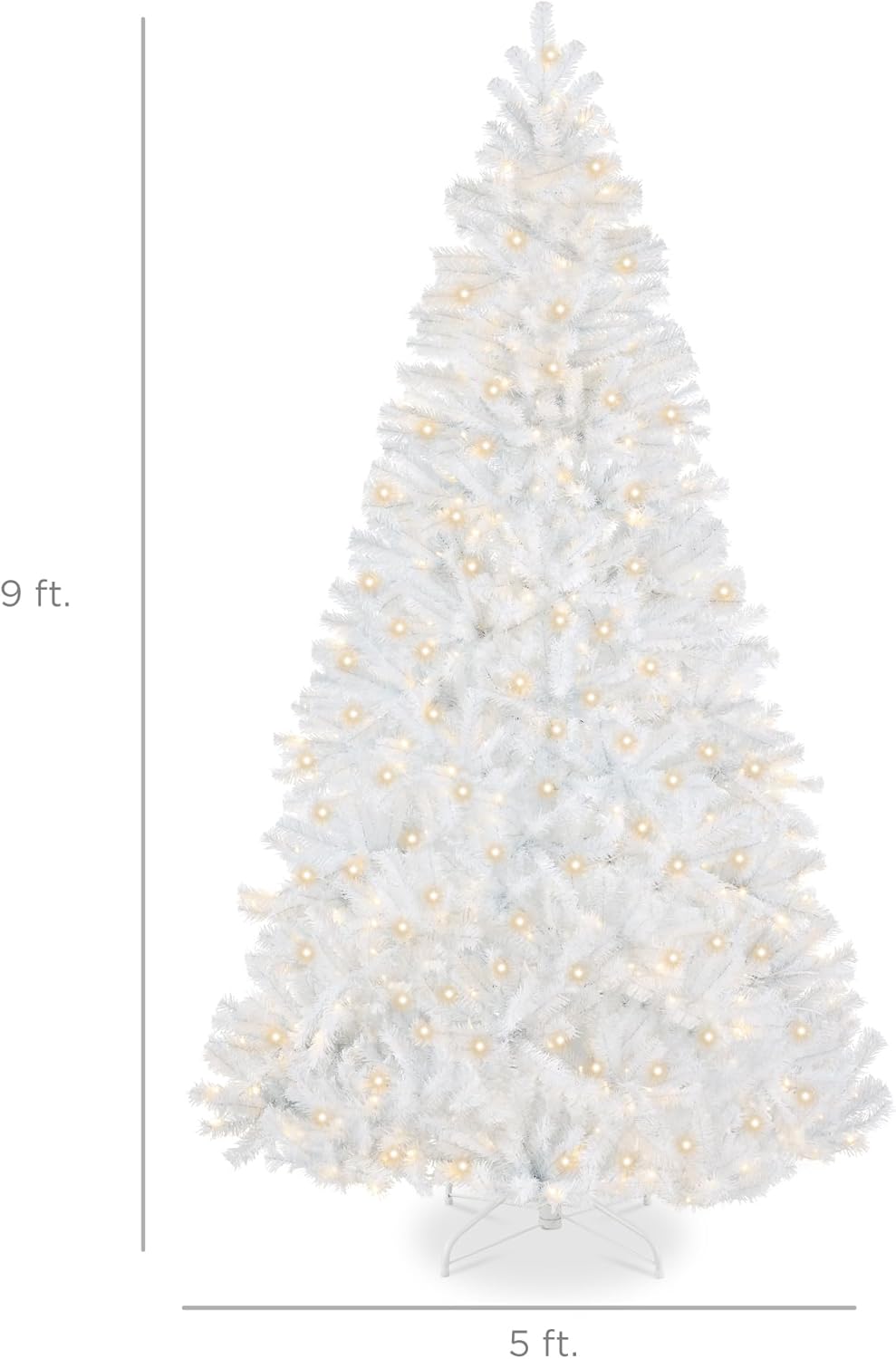 Best Choice Products Artificial Christmas Tree, 6ft Premium Pre-Lit Realistic Spruce Holiday Décor w/Dense Branches, Metal Base - Green Spruce