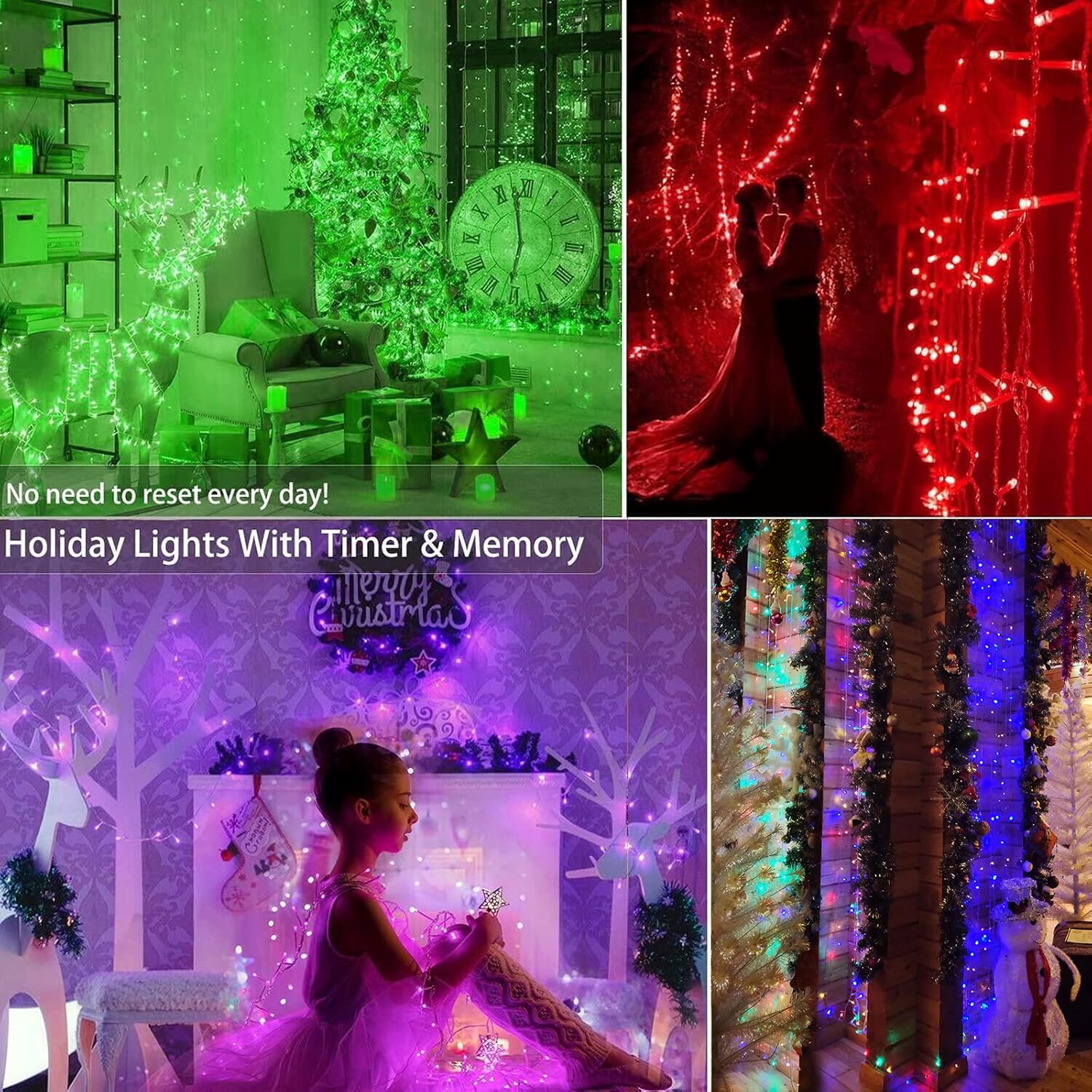 Brizled RGB Christmas Lights, 164ft 500 LED Color Changing String Lights, Dimmable Christmas Tree Light, Indoor Multifunctional Fairy Light with Remote for Outdoor Independence Day Xmas Party Decor