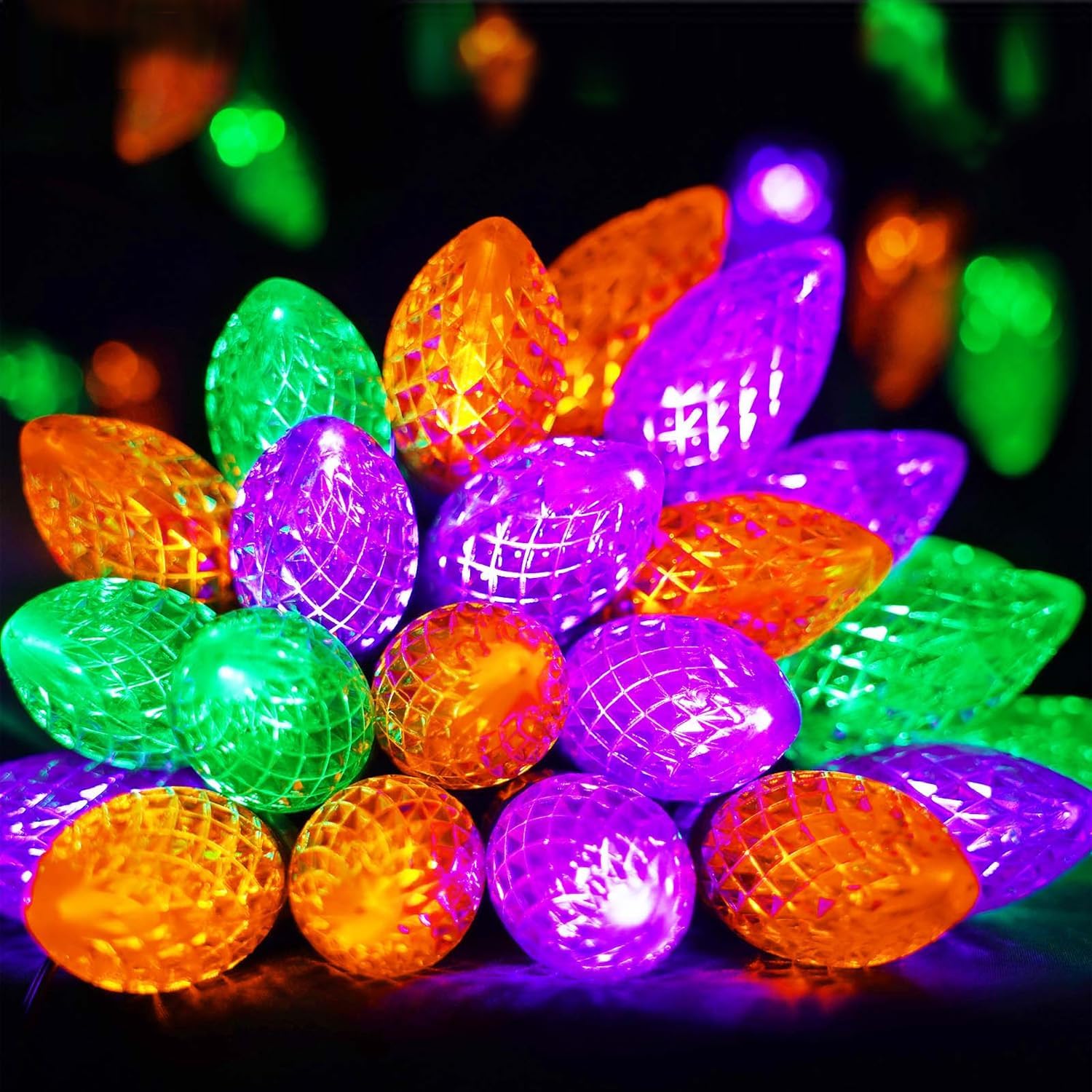 2-Pack Extentable C9 Christmas Lights Outdoor Indoor, 66 FT 100 LED Christmas String Lights Plug in with 8 Modes & Timer, Waterproof Fairy Twinkle Light for Xmas Tree Yard Decorations (Multi-Colored)