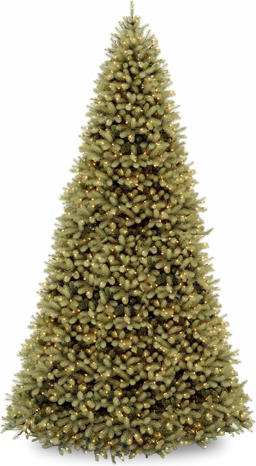 National Tree Company 6.5 ft Pre-Lit Downswept Douglas Fir Artificial Christmas Tree, 650 Clear Lights, 1,227 Tips, Includes Stand, Green