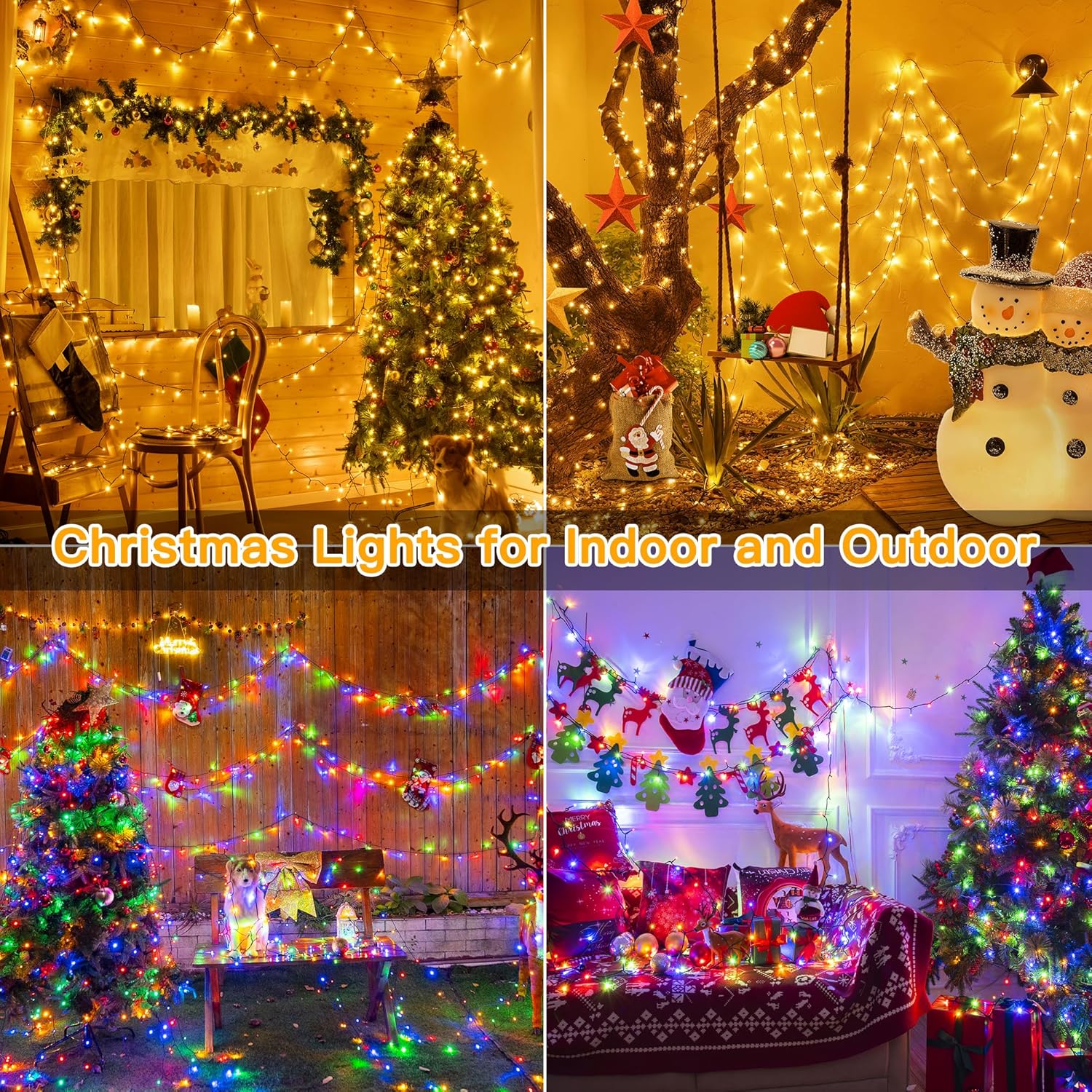 Ollny Christmas Lights, 210FT 640LED Christmas Tree Lights with 11 Modes Remote Control IP44 Waterproof Warm White to Multicolored Outdoor Christmas Lights for Outside Indoor Patio Xmas Decorations