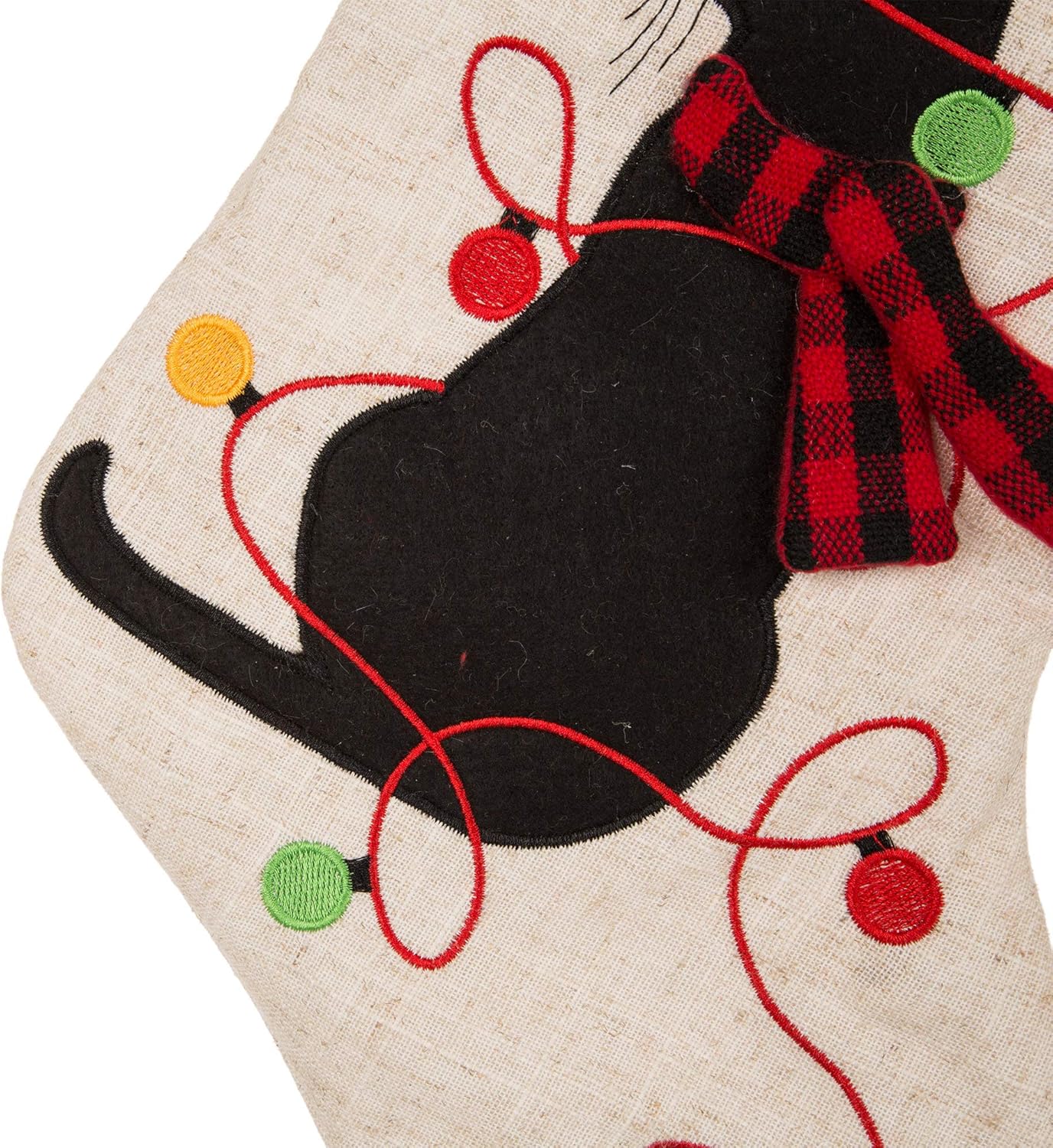 Glitzhome 19 L Handmade Hooked Dog Christmas Stocking for Family Holiday Season Party Decor