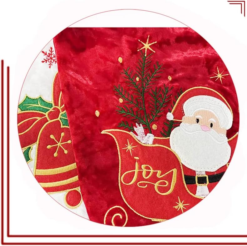 LUBOT Set of 8 Christmas Stocking(20inch) Silhouette Buffalo Red Plaid/Rustic/Farmhouse/Country Cotton Fireplace Hanging Xmas Stockings Decorations for Family Holiday Season Decor