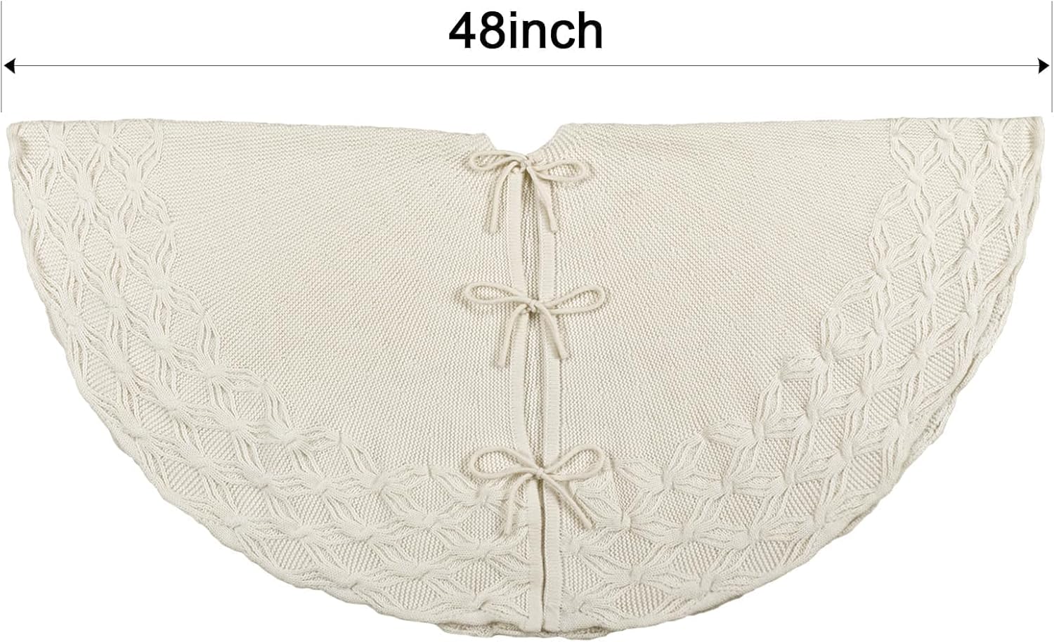 48 Inch Christmas Tree Skirt: Cable Knit Tree Skirt for 7.5FT Tree, Wine Red Tree Skirt, Vintage Tree Skirts, Rustic Farmhouse Christmas Decorations