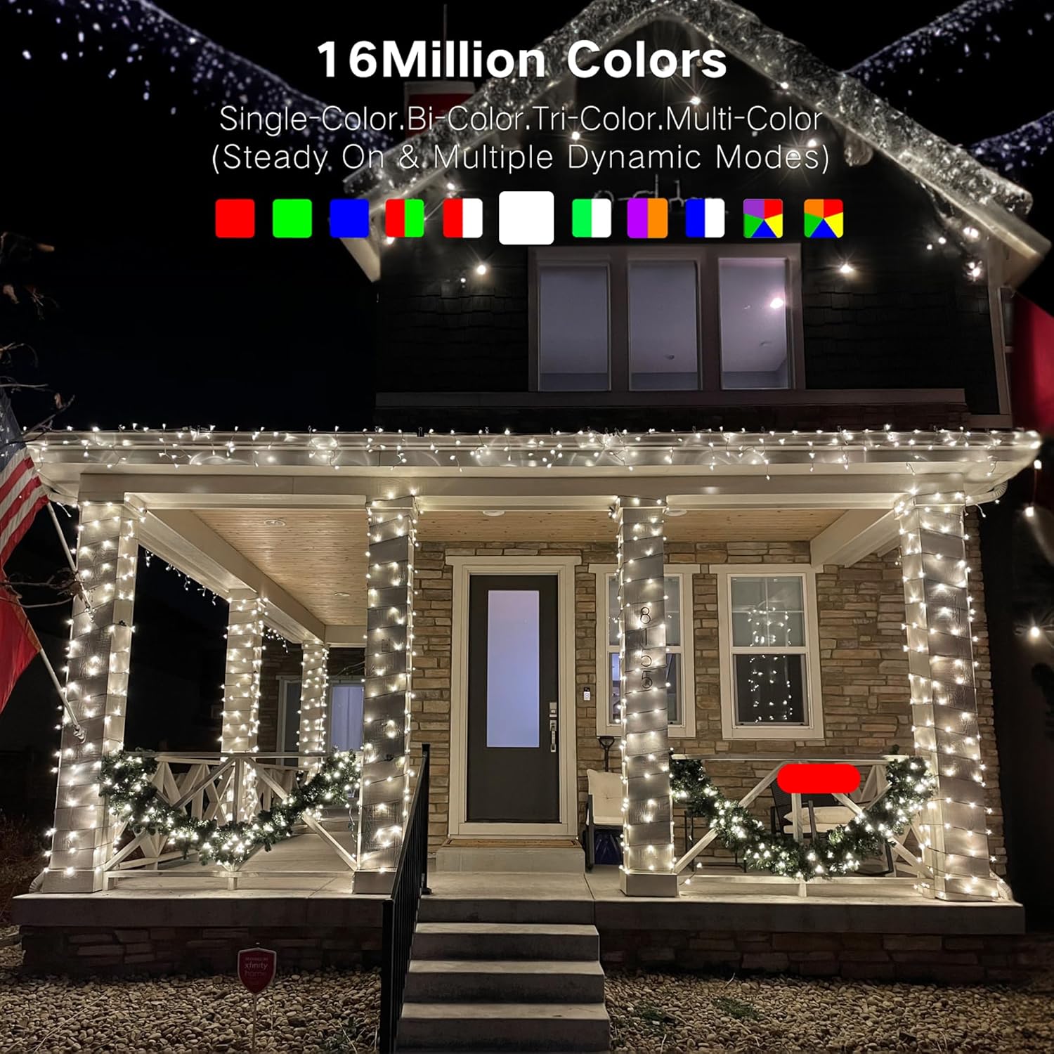 Brizled RGB Christmas Lights, 164ft 500 LED Color Changing String Lights, Dimmable Christmas Tree Light, Indoor Multifunctional Fairy Light with Remote for Outdoor Independence Day Xmas Party Decor