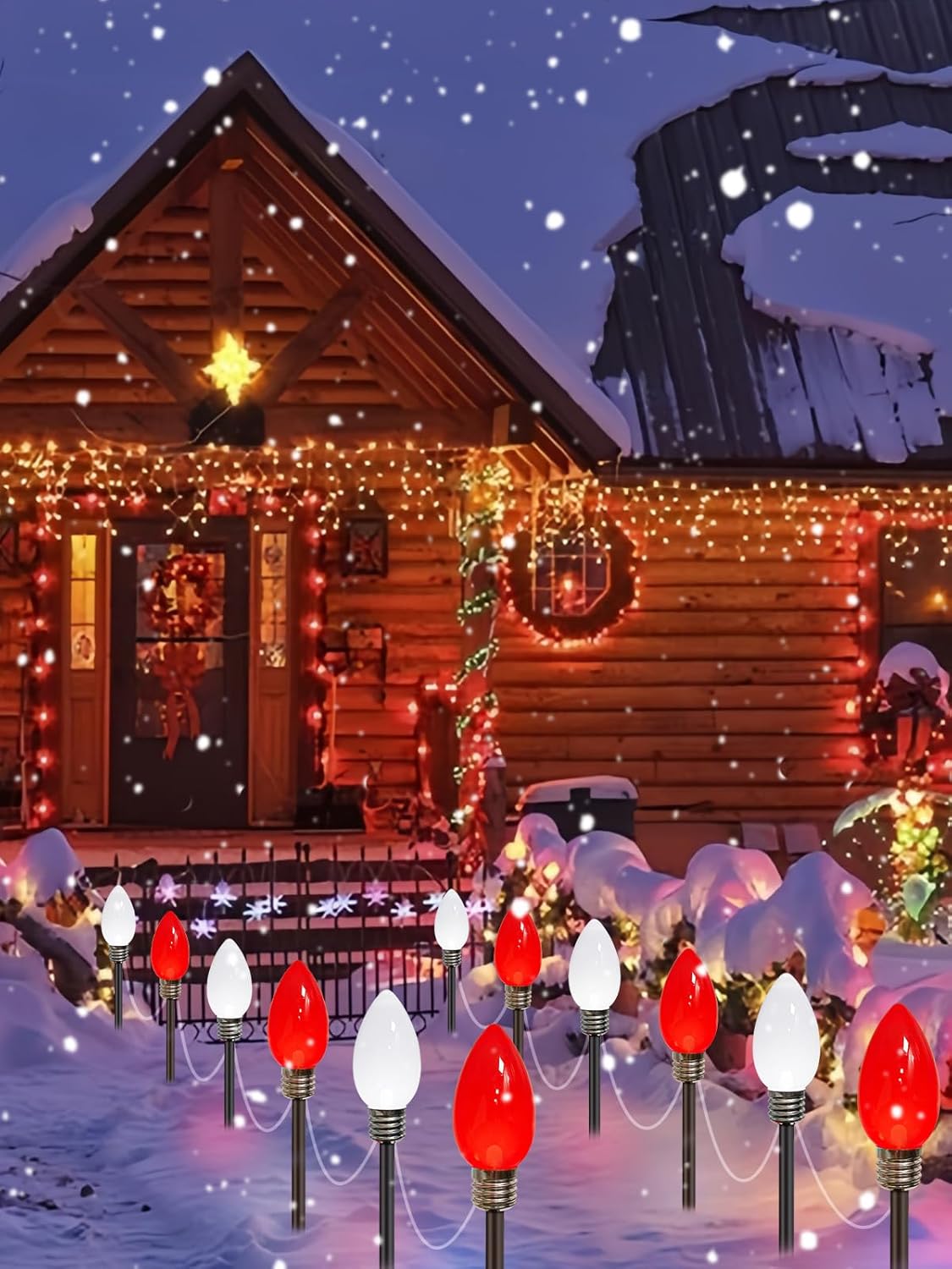 2-Pack Extentable C9 Christmas Lights Outdoor Indoor, 66 FT 100 LED Christmas String Lights Plug in with 8 Modes & Timer, Waterproof Fairy Twinkle Light for Xmas Tree Yard Decorations (Multi-Colored)