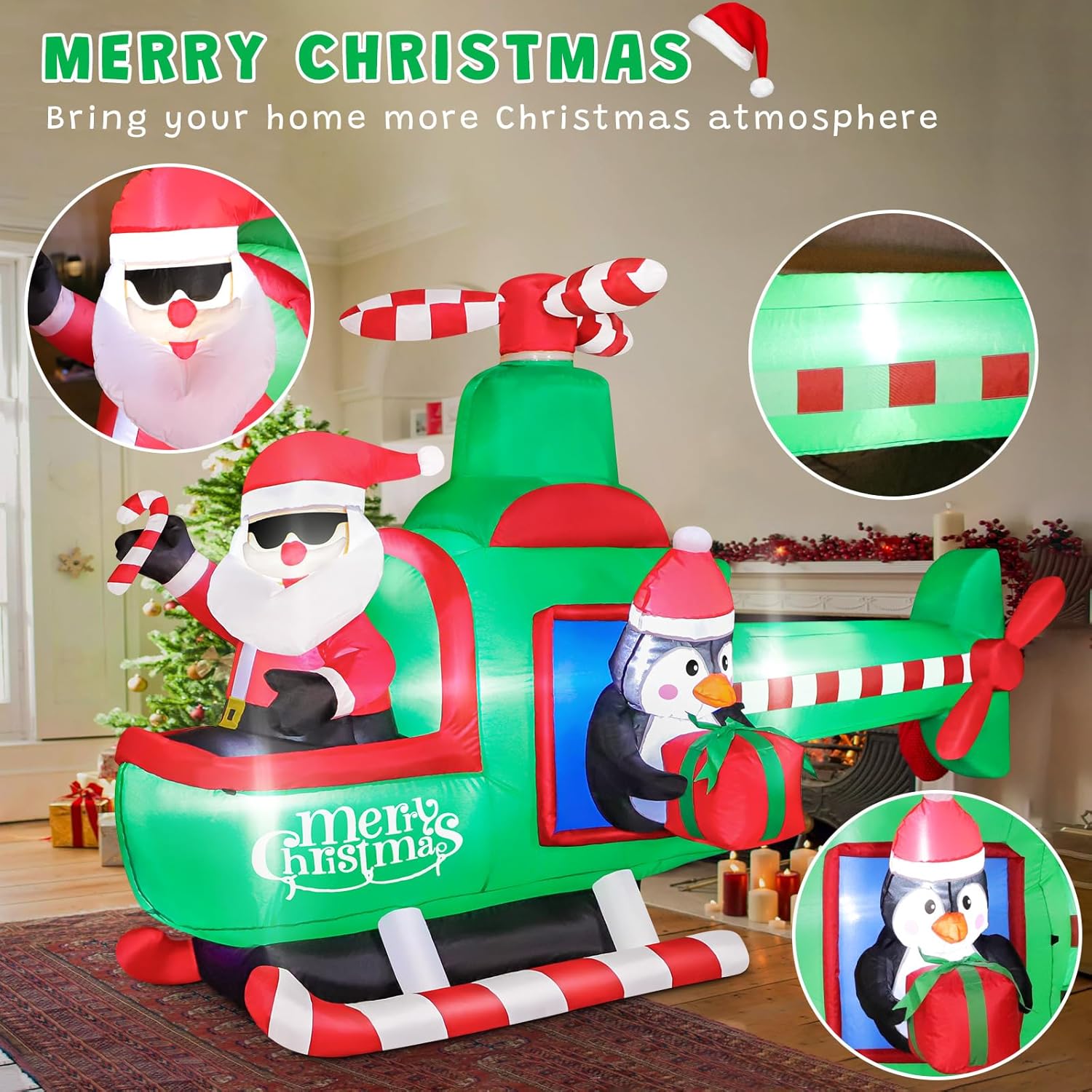 7 FT Christmas Inflatables Snowman Outdoor Yard Decorations, Christmas Blow up Snow Man with LED Lights & Black Hat, Winter Outside Decor for Holiday Party Patio Garden Lawn, Xmas New Year Kids Gifts