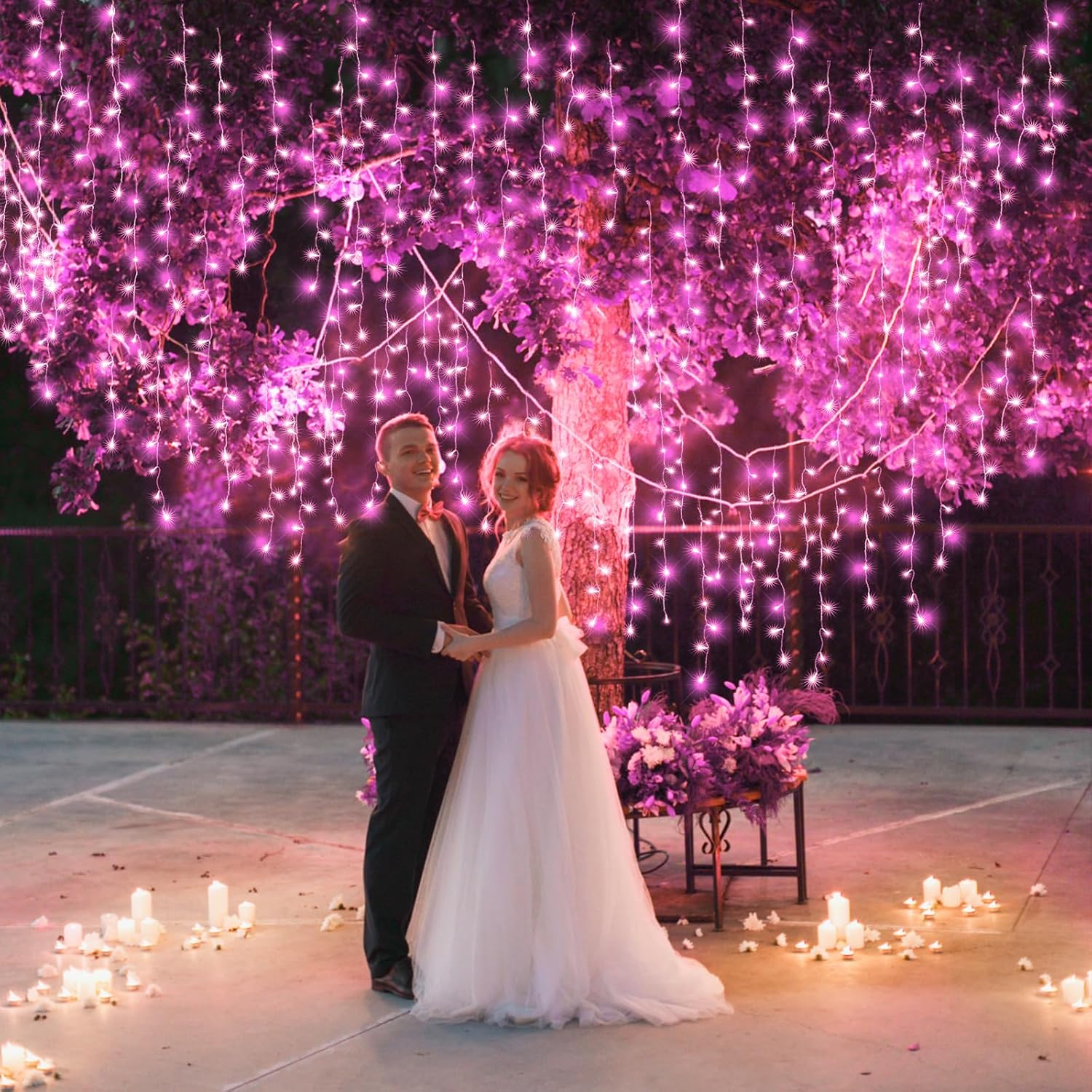 66ft Icicle Lights for Outside - 640 LED Christmas Lights Outdoor with 120 Drops 8 Modes, Plug in Twinkle Light Outside for Holiday Wedding Party Tree Room Indoor Thanksgiving Decoration, Warm White