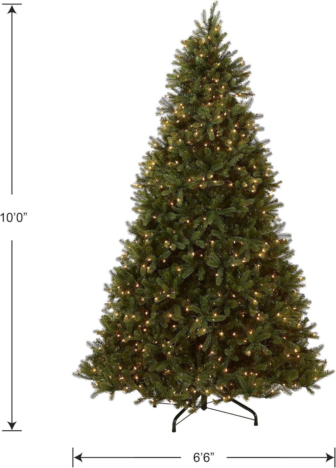National Tree Company 6.5 ft Pre-Lit Downswept Douglas Fir Artificial Christmas Tree, 650 Clear Lights, 1,227 Tips, Includes Stand, Green