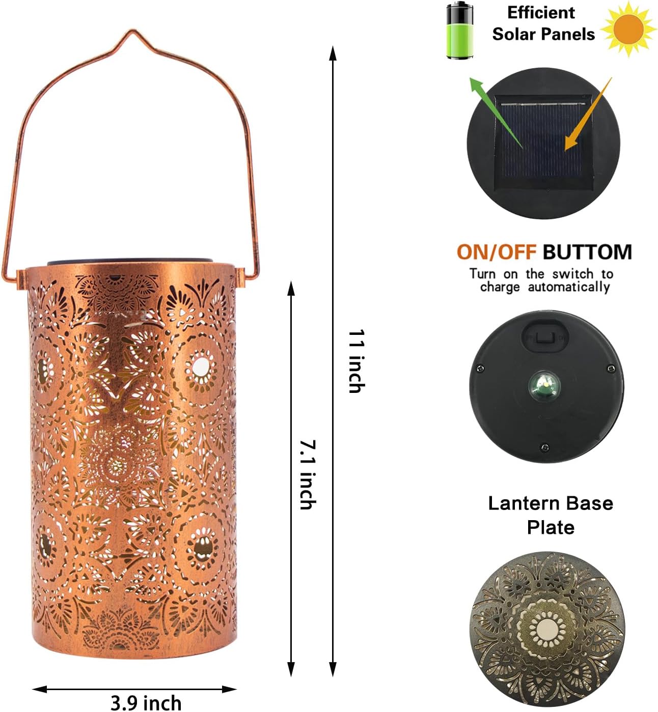 Christmas Gifts For women,Solar Lanterns Outdoor Hanging Lantern Lights, Dragonfly Hollowed-Out Metal Decor Lantern, Waterproof LED Decorative Garden Light - Delicate Garden Decoration for Patio, Yard
