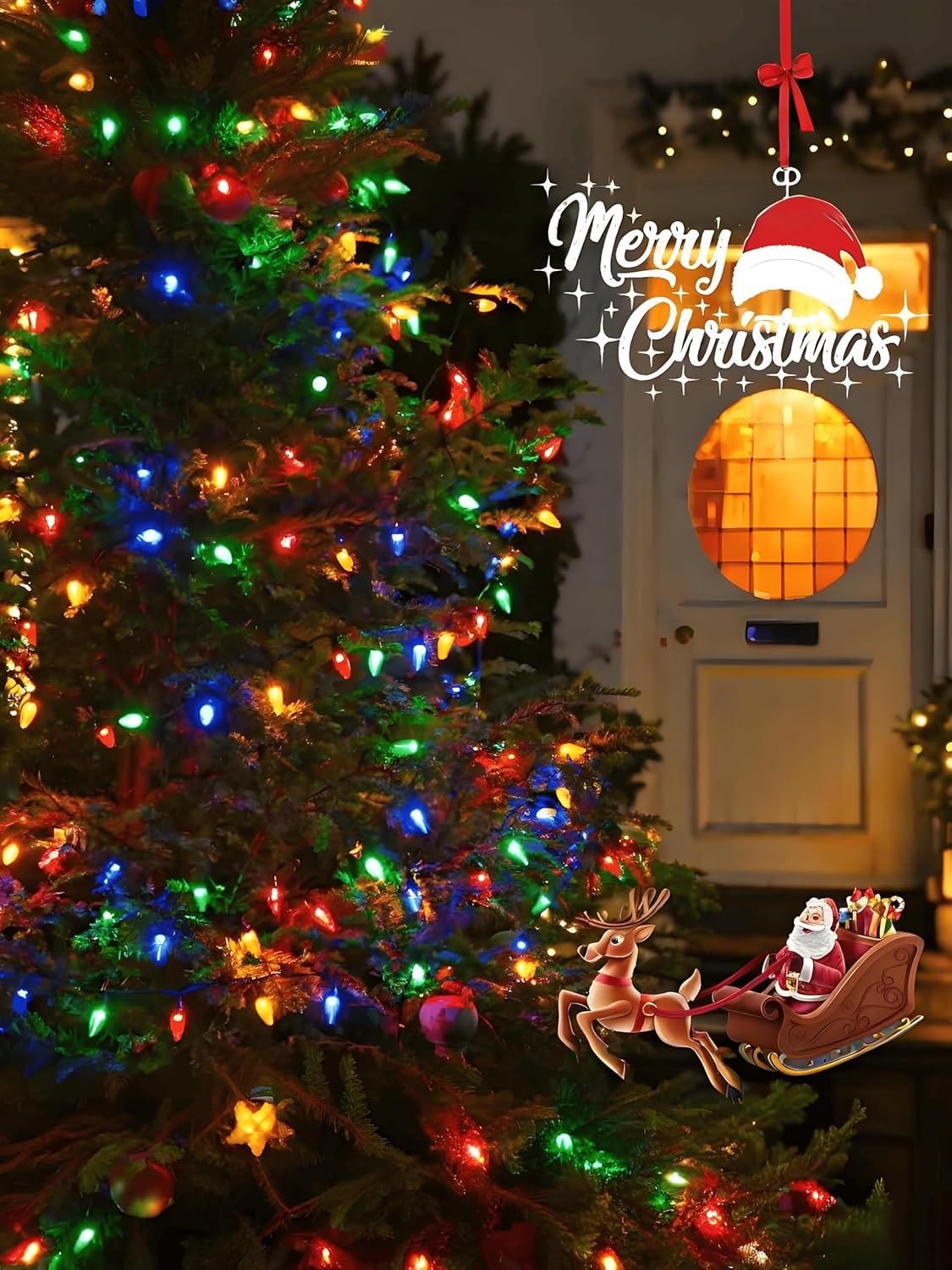 2-Pack Extentable C9 Christmas Lights Outdoor Indoor, 66 FT 100 LED Christmas String Lights Plug in with 8 Modes & Timer, Waterproof Fairy Twinkle Light for Xmas Tree Yard Decorations (Multi-Colored)