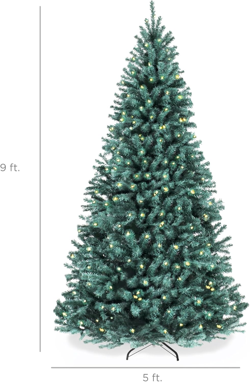 Best Choice Products Artificial Christmas Tree, 6ft Premium Pre-Lit Realistic Spruce Holiday Décor w/Dense Branches, Metal Base - Green Spruce