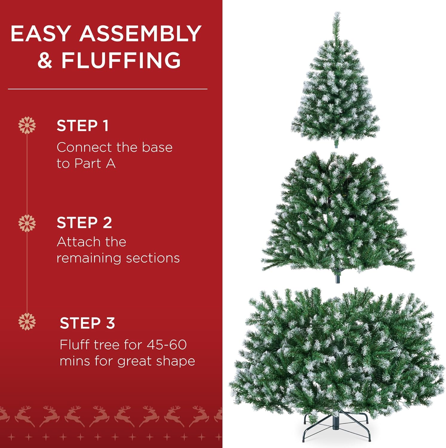 Best Choice Products Artificial Christmas Tree, 6ft Premium Pre-Lit Realistic Spruce Holiday Décor w/Dense Branches, Metal Base - Green Spruce