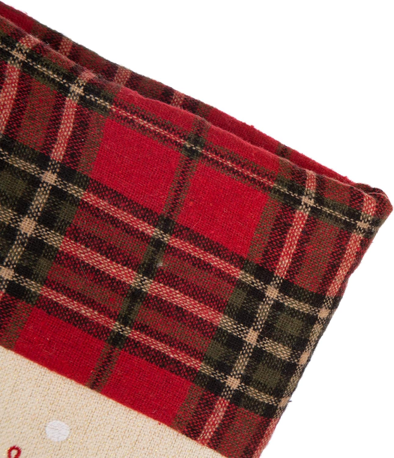 Glitzhome 19 L Handmade Hooked Dog Christmas Stocking for Family Holiday Season Party Decor