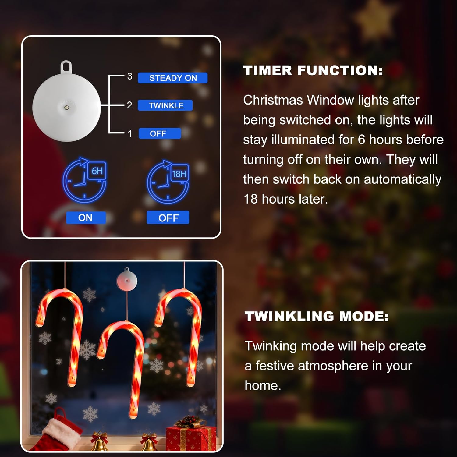 LYUBASA 3Pack Christmas Window Lights Decorations with Timer, Battery Powered Christmas Hanging White Lighted Snowflake Shaped LED Sucker for Xmas Lamp Tree Fireplace Indoor Decor