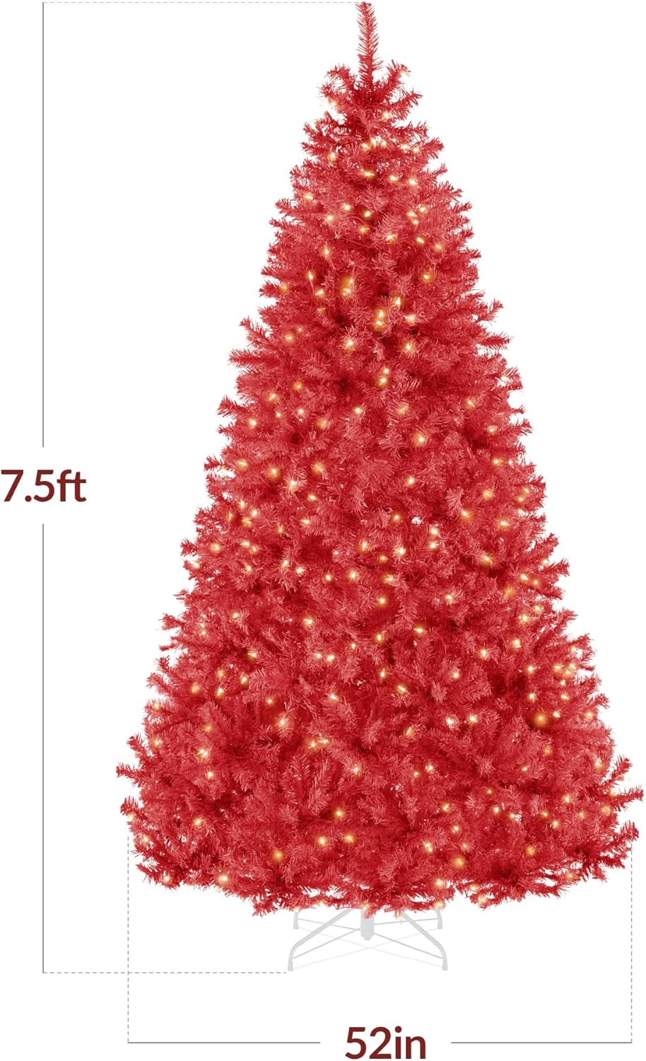 Best Choice Products 6ft Pre-Lit Christmas Tree Premium Hinged Artificial Pine Lighted Holiday Tree for Home, Office w/ 1,000 Branch Tips, 250 Lights, Metal Hinges, Foldable Base