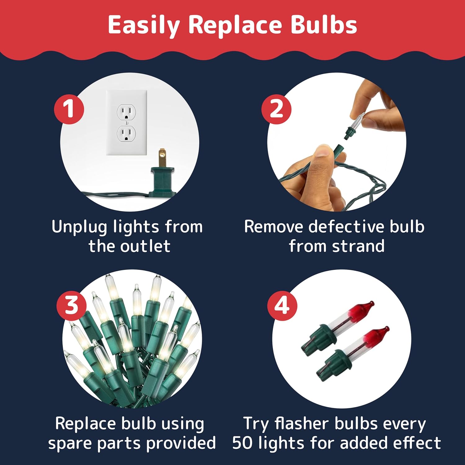 PREXTEX 100 Count Clear Christmas Lights - 20 ft Ultra Bright String Lights with Green Wire for Indoor and Outdoor Use, Christmas Trees, Holidays, Patios and Garden