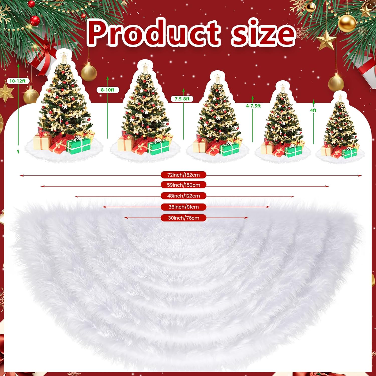 Christmas Tree Skirt 36 inch Wool Fur White Tree Skirt Small Snowy White Plush Velvet Tree Skirt Party Christmas Tree Decoration
