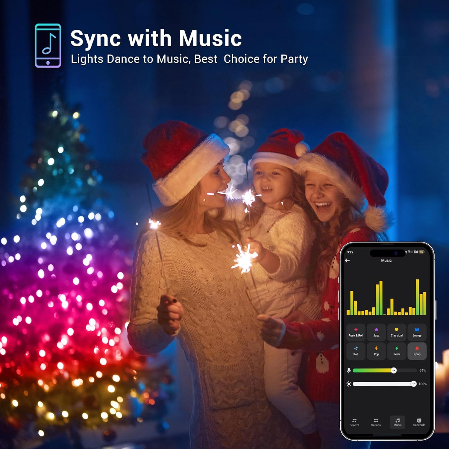 Brizled RGB Christmas Lights, 164ft 500 LED Color Changing String Lights, Dimmable Christmas Tree Light, Indoor Multifunctional Fairy Light with Remote for Outdoor Independence Day Xmas Party Decor