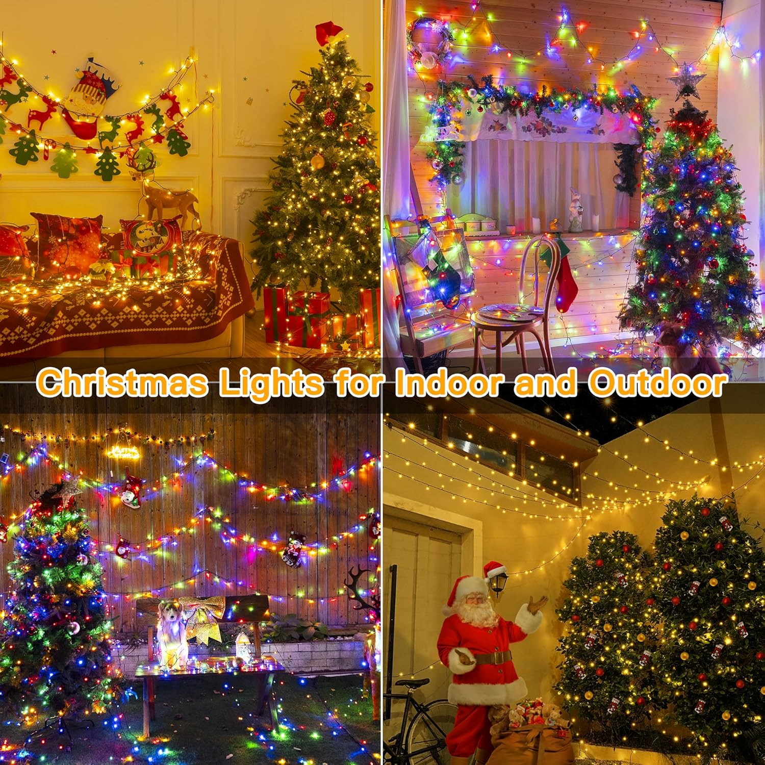 Ollny Christmas Lights, 210FT 640LED Christmas Tree Lights with 11 Modes Remote Control IP44 Waterproof Warm White to Multicolored Outdoor Christmas Lights for Outside Indoor Patio Xmas Decorations